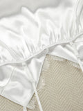 White Slip Dress +belted Cardigan Jacket Two Piece Set Sexy Feather Satin Pajamas Spring Summer Sleepwear Women Clothing 2025