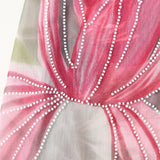 French Fashion Beading Embroidered Chiffon Slip Dress Vhalter Neck Backless Flower Print Vacation Beach Summer Women Dress