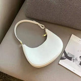 Pbong  Shoulder Bag Handbag Women PU Small Square New in Handbag White Elegant Lady Fashionable and Trendy Armpit bag Cute Hobos