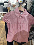 Red Striped Slim T-Shirt Blouse Woman Summer Lace Trim Peter pan Collar Single Breasted Short Sleeve Tee Sweet Cotton Shirt Y2k