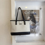 Pbong  Fashionable Large Capacity Tote Bag Women's New Style Commuter Single Shoulder Bag Urban Minimalist PU Bucket Shape Zipp...