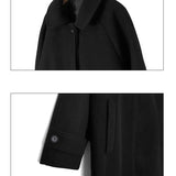 Autumn Winter Women Faux Woolen Coat Fashion Korean Oversized Midi Thicke Jacket Harajuku Solid Elegant All Match Blends Outwear