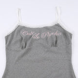 Grey Knitted Lace Trim Embroidery Sundress