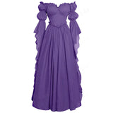 Pbong  Medieval Court Dress, Women's Retro Dress, European and American Stage Performance Long Dress, Cosplay Full Set