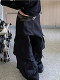 Pbong  Retro American Hip Hop Women's Casual Pants Straight Leg Long Trousers Autumn Winter New Style Loose Floor-Length Knife Edge