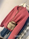 Spring Autumn 2025 Vintage Versatile Lazy Women Cardigan Sweater Coat  Loose Korean Version Female Knitted Sweater Jacket