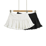 White Mini Skirts Y2k Clothes Cute White Lace Skirts Korean Style Embroidery Skirts For Women Black Mini Skirts High Waisted