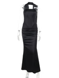 Corset Top Skirt Suit Women's Slim Sexy Strapless Tanks With Ribbon Elegant Long Skirt Summer High Waist Party Dress Sets
