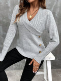 Women's fashion big collar pullover long sleeved autumn and winter knitted sweater