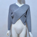 Pbong  New Autumn Winter Knitted Cropped Sweater Y2K Tops Women Long Sleeve Pullovers Sweater Legular Fashion Sweater Pull