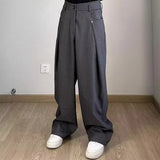 Pbong  Casual Men's Summer Thin Lyocell Ice Sensation Seershawn Wide Leg Loose Fit Straight Pants Comfortable Breathable Trousers