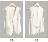 Women's Vest Coat 2025 Spring Autumn High-end Sleeveless Ladies Suit Vest Jacket Temperament Fashion Lady Blazer Horse Clip