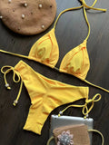 New Sexy Triangle Bathing Suit for Women Brazilian Bikinis Halter Swimwear Push Up Swimsuit Metal Chain Beach Bikini Set