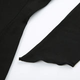 Black Square Neck A-Line Flare Sleeve Dress