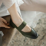 Roman style Mary Jane shoes retro soft surface flat shoes women's fashion shoes niche soft bottom word buckle