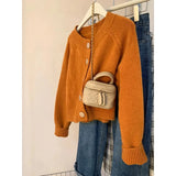 Spring Autumn 2025 Vintage Versatile Lazy Women Cardigan Sweater Coat  Loose Korean Version Female Knitted Sweater Jacket
