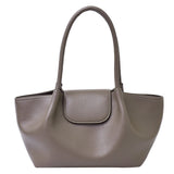 Pbong  Fashion PU Chic Tote Handbag Retro Solid Color Underarm Pouch Commute Daily Shoulder Bag Large Capacity Top-Handle Bags