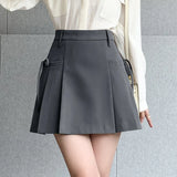 Pbong  Goth Mini Skirt Summer Clothes Women's High Waist Harajuku Korean Style Black Mini Pleated Skirt for School Girl Uniform