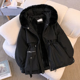 New Fashion Women Winter Jacket Fake Fur Collar Oversized Long Coat Hooded Warm Lining Female Puffer Jacket Parkas Mujer