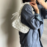 Pbong  New Fashion Oxford Cloth Large Capacity Single Shoulder Bag Women's Underarm Bag Butterfly Knot Print Casual Simple City...