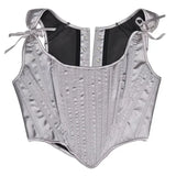 Satin Bandage Waist Trainer Body Shapers Women Corset Fashion Slimming Tank Top Sexy Shapewear Woman Clothes Fajas Streetwear