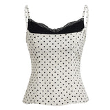 Pbong  Elegant Fashion Patchwork Lace Camis Tops Casual Slim V-Neck Sleeveless Tank Tops Women Summer Fashion Streetwear Ladies
