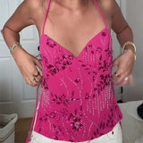 Boho Beaded Embellished Tank Tops Sequin Sparkly Shiny Sleeveless Shirt Vest Women Summer Vacation Y2K Sexy Crop Tops Going Out