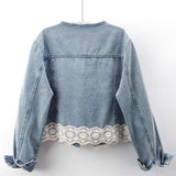 Women's Denim Jacket 2025 Spring Autumn Korean Version High-grade Lady Outerwear Round Neck Long-sleeve Ladies Short Cowboy Coat
