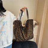 Pbong  Leopard Large Shoulder Shopper Bag for Women High Quality Lady Crossbody Tote Bags Korean Fashion Luxury Designer Female Handbag