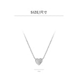925 Sterling Silver Heart Necklace Charms Delicate Geometric Shape Pendant Party Gift For Women Fashion Jewelry