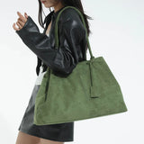 Pbong  Large Capacity Suede Fabric Simple Tote Bag for Women Shoulder Bags Designer Luxury Brand Handbags and Purses