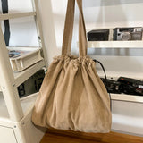 Pbong  Korean Canvas Women Shoulder Bag Female Student Tote Shopper Bag Large Fashion Corduroy Ladies Hand Bags Woman Handbags