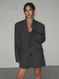 Spring Oversize Full Sleeve Long Women Black Blazer Office Lady Work Suit Blazers Work Female Clothing Jackets Coat
