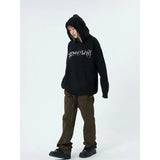 American High Street Punk Print Sweatshirts Y2k Aesthetic Office Lady Loose Lazy Jumpers Harajuku Streetwear Gothic Hoodies