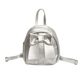 Pbong  Cute Simple Butterfly Knot Small Backpack Versatile Fashionable Stylish Summer Street Trend PU Material Bucket Bag
