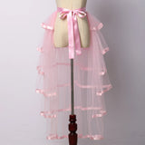 Pbong  Steampunk Tulle Tutu Skirt Women Medieval Gothic Cocktail Club Ruffles Punk Mermaid Overskirt