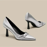Pbong  High Heeled Shoes for Women Spring/summer New Item Pointed Thin Single Shoes Black Light Mature High Heels Womens Pumps