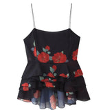 Slim Ruffles Flower Print Sling Top+ Skirts Suit Women's Sleeveless Vest Hip Package Skirt 2 Pieces Set 2025 New Lady Outfits