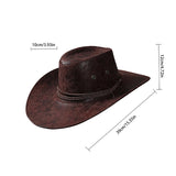 Women Men Cowgirl Hat Retro Synthetic Leather Sun Protection Holiday Beach Hiking Cap