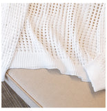 Women Mesh Top Oversized Long Sleeve T-shirts Crew Neck Loose Casual Knit Tees See-Through Openwork Knit Top Women Spring Summer
