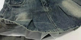 Pbong  High Waist A- Line Mini Skirt Women's Denim Pleated Skirt Summer American Retro Sexy Short Skirt plus Size Anti-Light