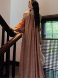 Women's Elegant Vintage Style Dress Autumn French Sequin Crew Neck Party Evening Dress Fashionable Casual Style 2025 New