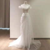 Elegant One-Shoulder Wedding Dress Summer New Arrival Fairy Tale Forest Style Fish Tail Gown for Bride Departure