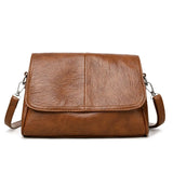 Pbong  Soft Leather Large Capacity Fashionable Wide Crossbody Bag for Women Pillow Shaped Handbag Business Commuting Style PU Material