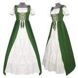 Pbong  Women Medieval Gothic Lolita Dress S-3XL, Off Shoulder Short Sleeve Cinched Waist Maxi Dress, Retro Court Cosplay Party Outfit