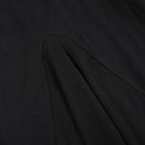 Black V Neck Folds  A-Line Dress