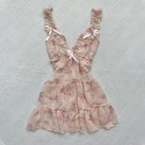 Pbong  Y2K Vintage Hot Fashion Dress Summer Aesthetic Lace Women's Classic Sundress Halter Sleeveless Slim Emo Harajuku Casual Frock