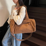High Quality Travel Bag Corduroy Shoulder Crossbody Duffle Bag for Women Ladies Tote Luggage Bag Large Designer Handbags