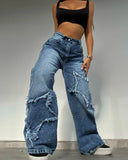 Y2K New Fashion Star Embroidery Patch Baggy Jeans Women Street Harajuku Vintage Hip Hop Casual Gothic High Waist Wide Leg Pants