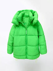 Women Winter Parkas Jacket Green Hooded Jacket Zatra Thick Puffer Coats Woman Winter Jackets For Girls Padded Parkas